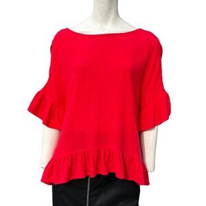 Love Me Red Flutter Top After Market L NWT